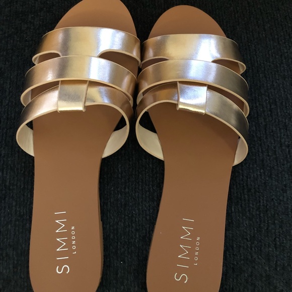 ROSE GOLD CUTOUT SLIDERS Size US 8/UK 6 - Picture 1 of 3